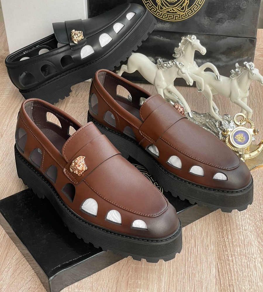 Brown Slip on Shoe With Cut Out
