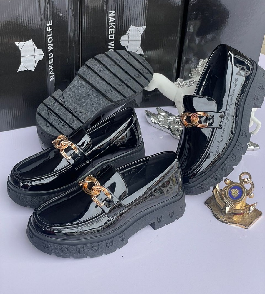 Designed Black Slip on Cooperate Shoe