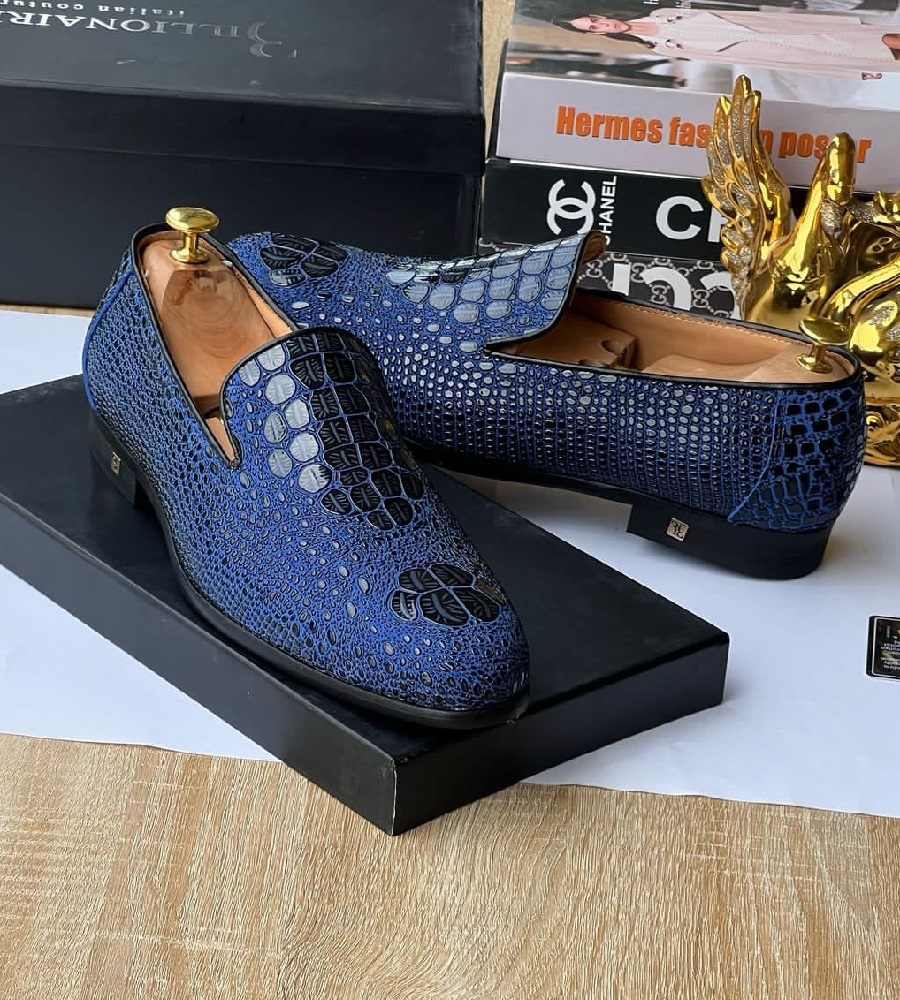 buy Blue Leather Oxford Office Shoe