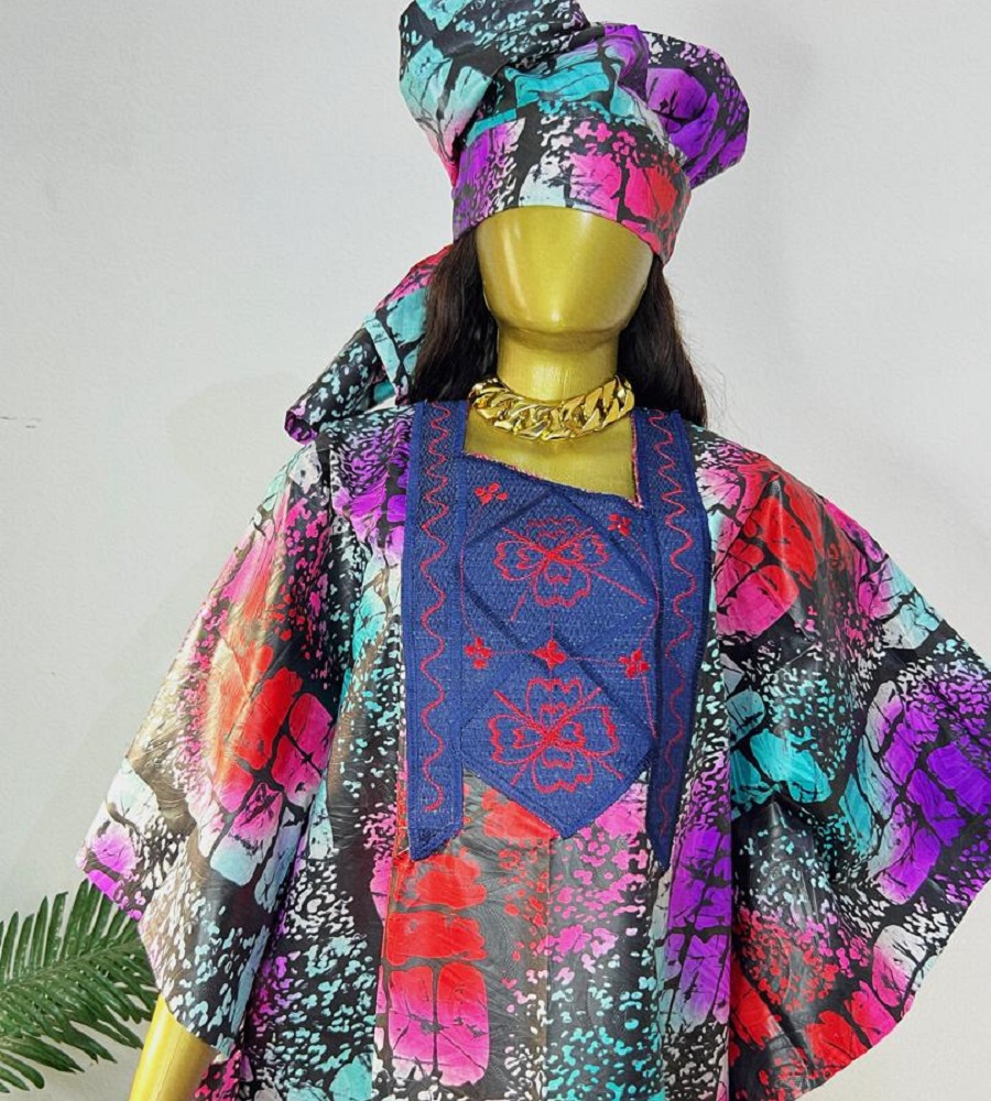 Chic Ankara Cascade Dress For Women