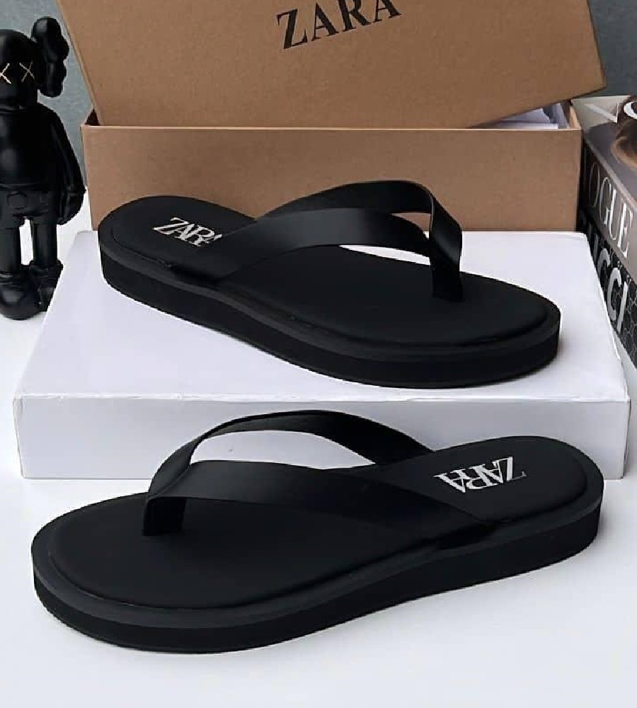 Premium Quality Solid Slides - Black Men Palm Slipper